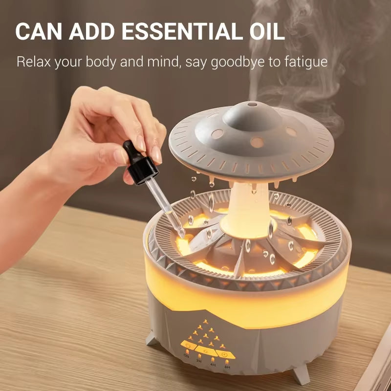 Humidificador Nube de Lluvia con Goteo de Agua y Control Remoto