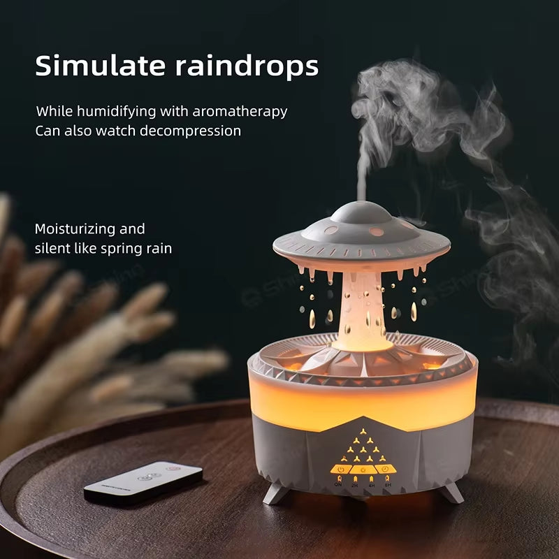 Humidificador Nube de Lluvia con Goteo de Agua y Control Remoto